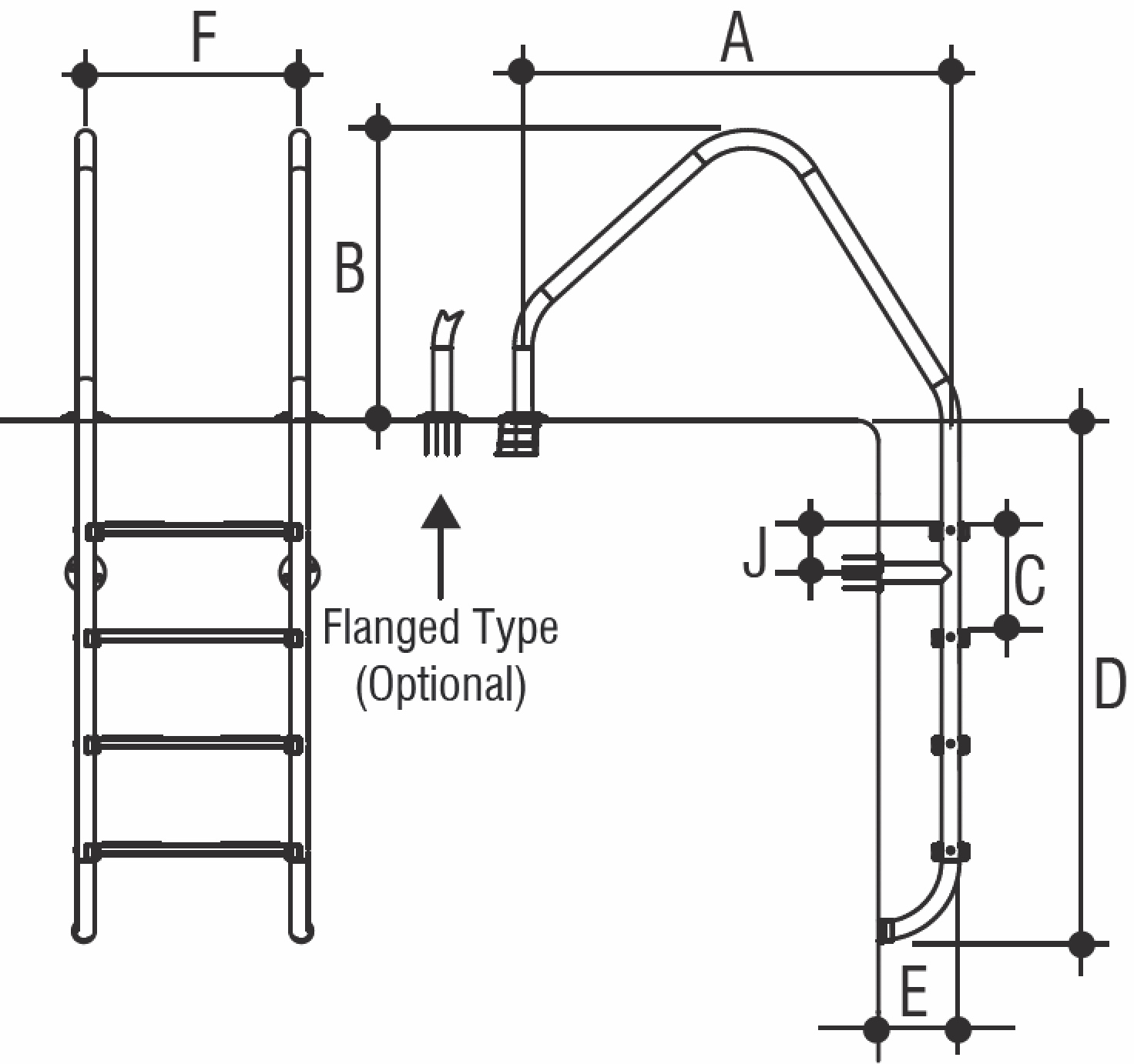 Лестница 3 ступени Gemas OVERFLOW AISI 304 (0311412)